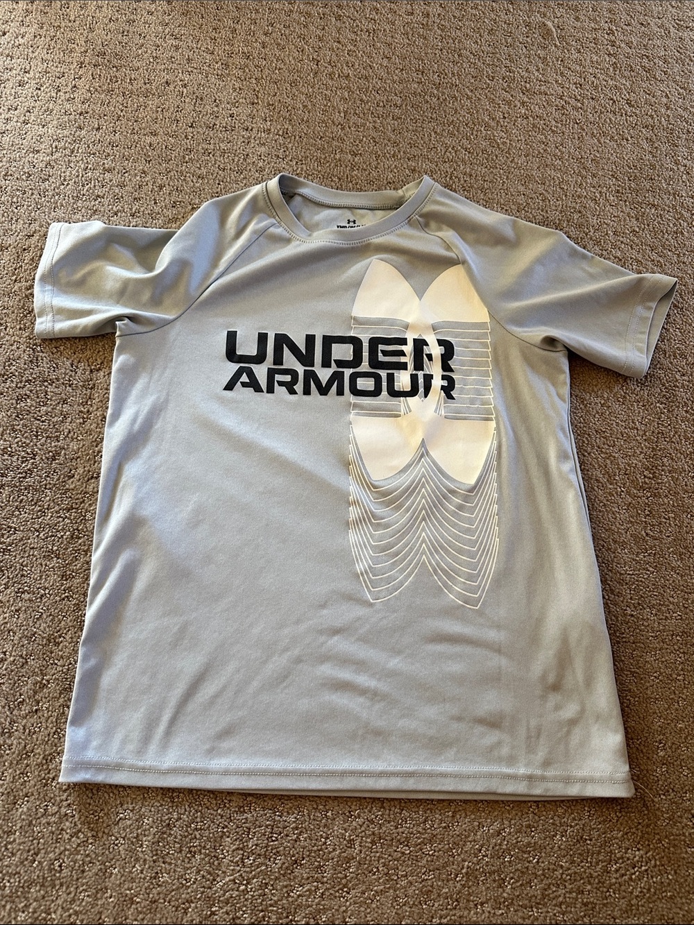 Under Armour Boy’s Light Gray Short-Sleeve Logo Performance Tee